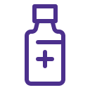 Icon of a prescription bottle with a medical cross in the middle of the bottle, representing medicine