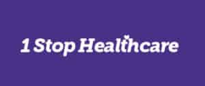 One Stop Healthcare Slogan in purple background